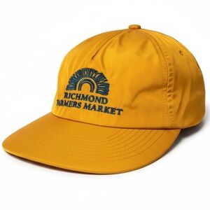 WELD MFG Richmond Farmers Market Nylon Hat Orange Teal Logo Adjustable Snapback